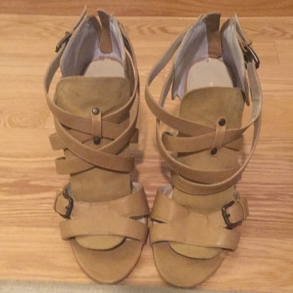 Strappy Camel beige Fall Sandals/booties - Picture 2 of 6